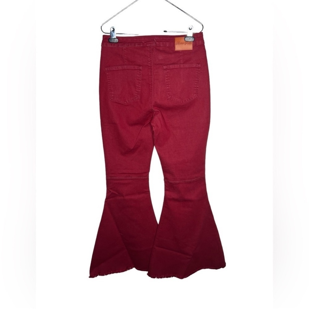 Home Folk Burgundy Flare Jeans - Picture 9 of 16